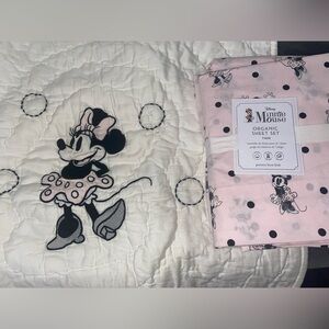 Pottery Barn Kids Disney Minnie Mouse twin  Sheet Set with pillow sham